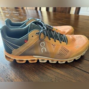On Cloud Cloudflow Running Shoes Orange Peach Slate Blue Womens Size 10